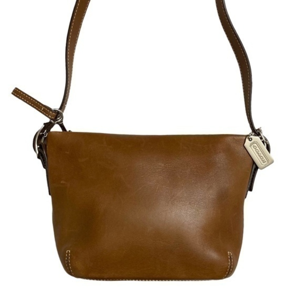 Coach light brown leather mini bucket bag